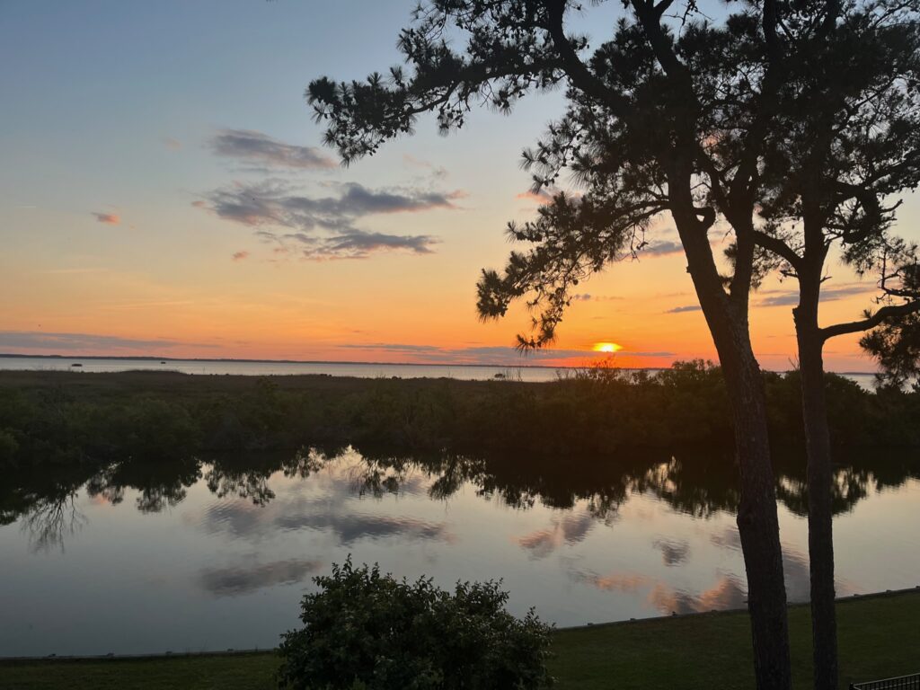 Blogger Amanda Seibert's Outer Banks sunset view from her beach house rental in North Carolina
